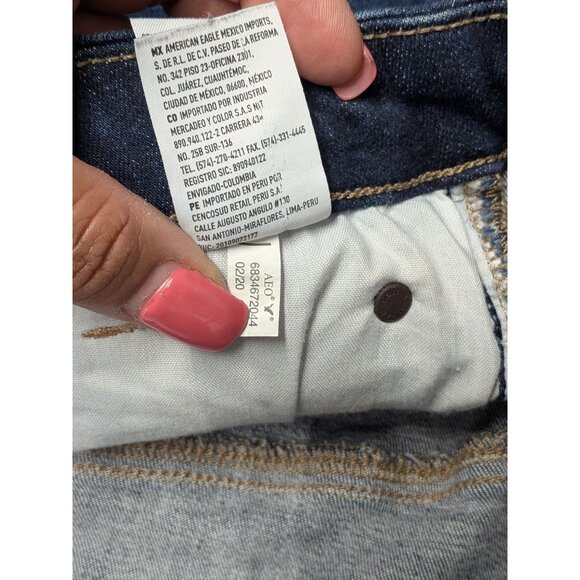 American Eagle Denim Shorts Women Size 10 Curvy Hi Rise Shortie Festival Cowgirl - Picture 12 of 13